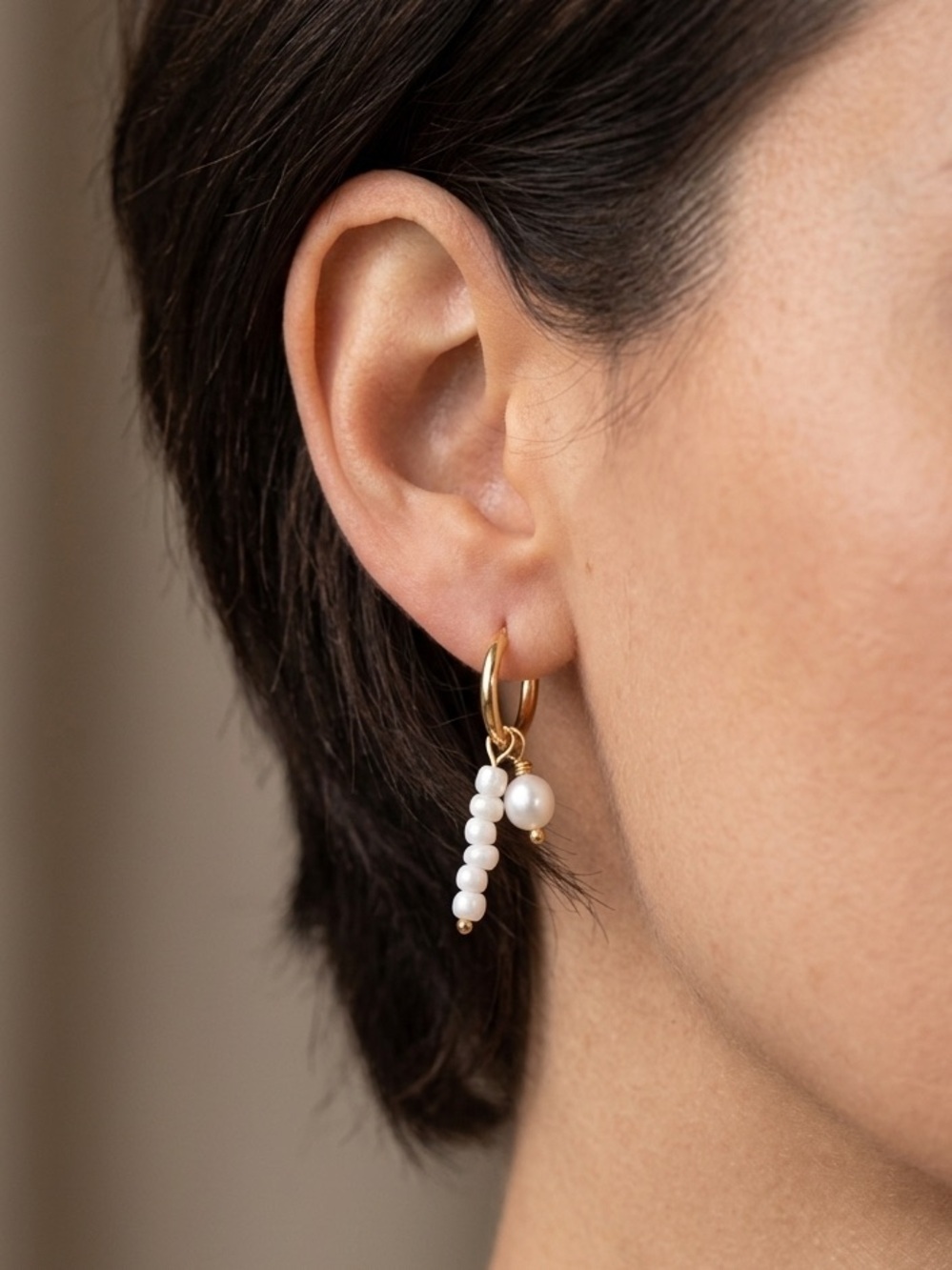 HOOPS Drop Pearl Earrings